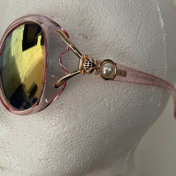 Pink Oversized Pearl-Accent Sunglasses - Picture 5 of 7